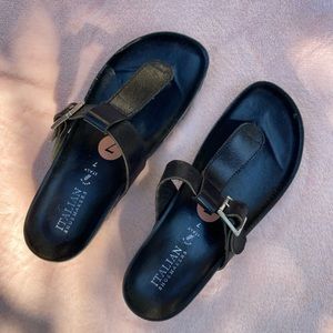 NEW BLACK ITALIAN SHOEMAKERS SANDELS